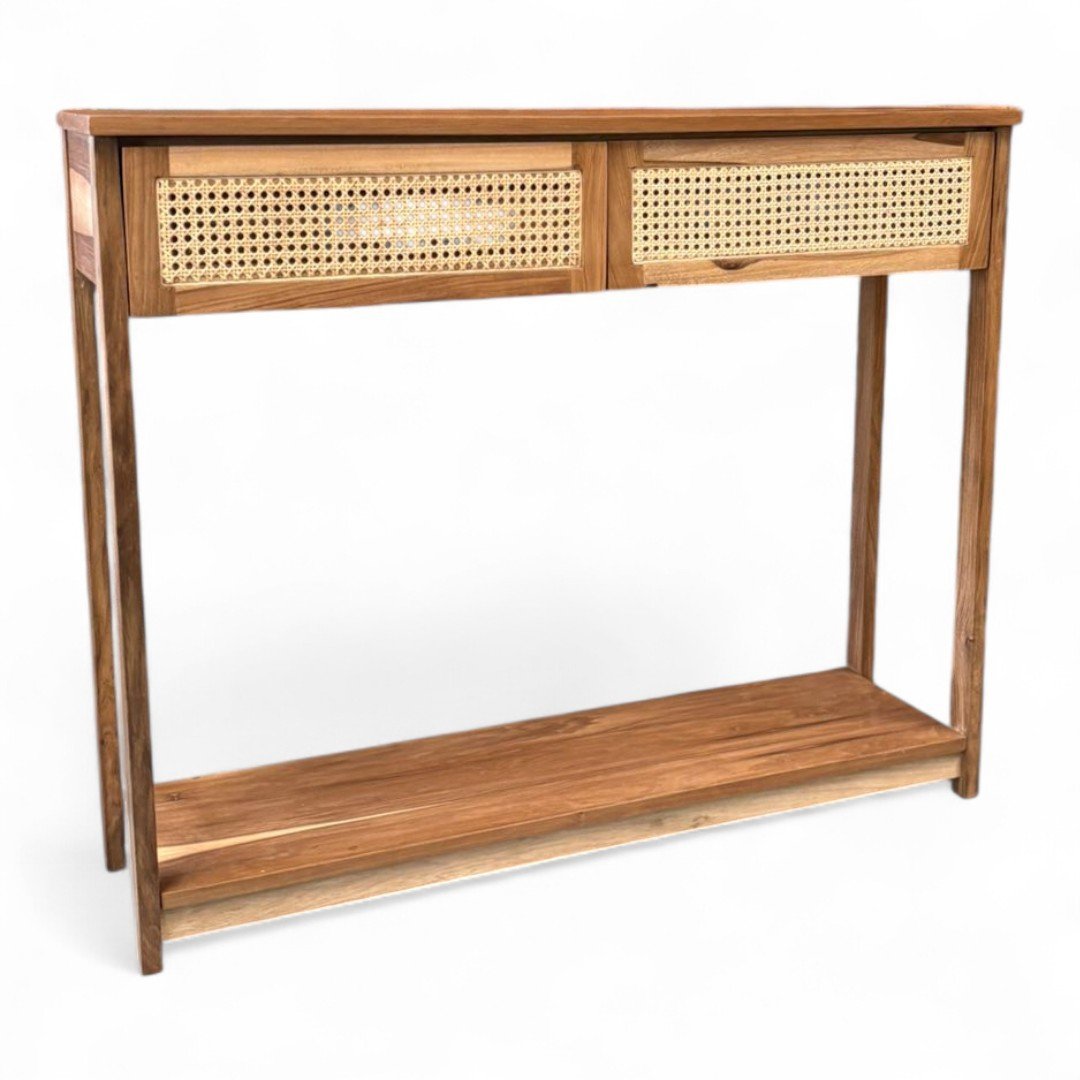 Mesa recibidor con esterilla