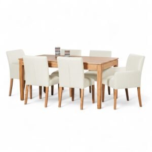 Juego comedor -2 Sillon cabecera, 4 sillas escense + Mesa paraiso