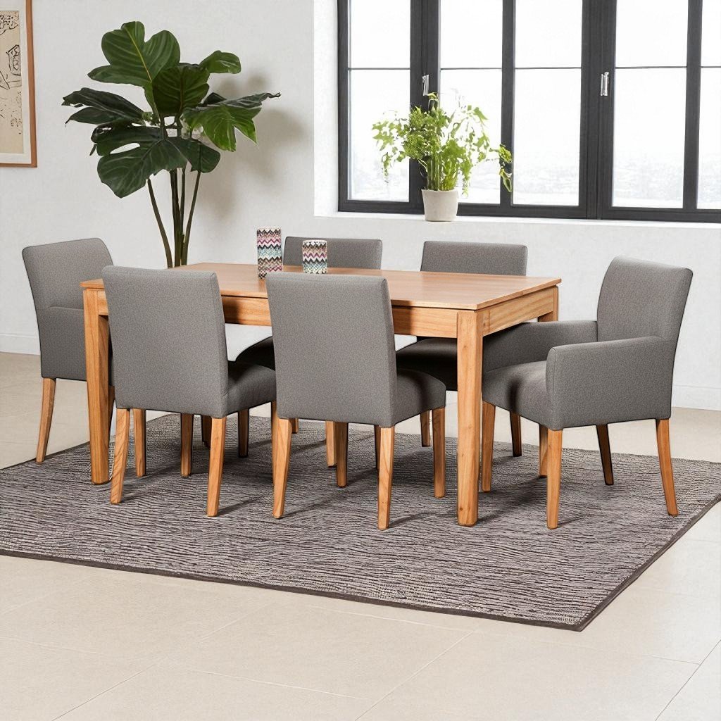 Juego comedor -2 Sillon cabecera, 4 sillas escense + Mesa paraiso - Image 2